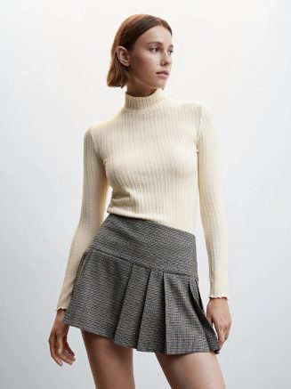 Adagro Womens T-shirts Turtle Neck Slim Fit Tee